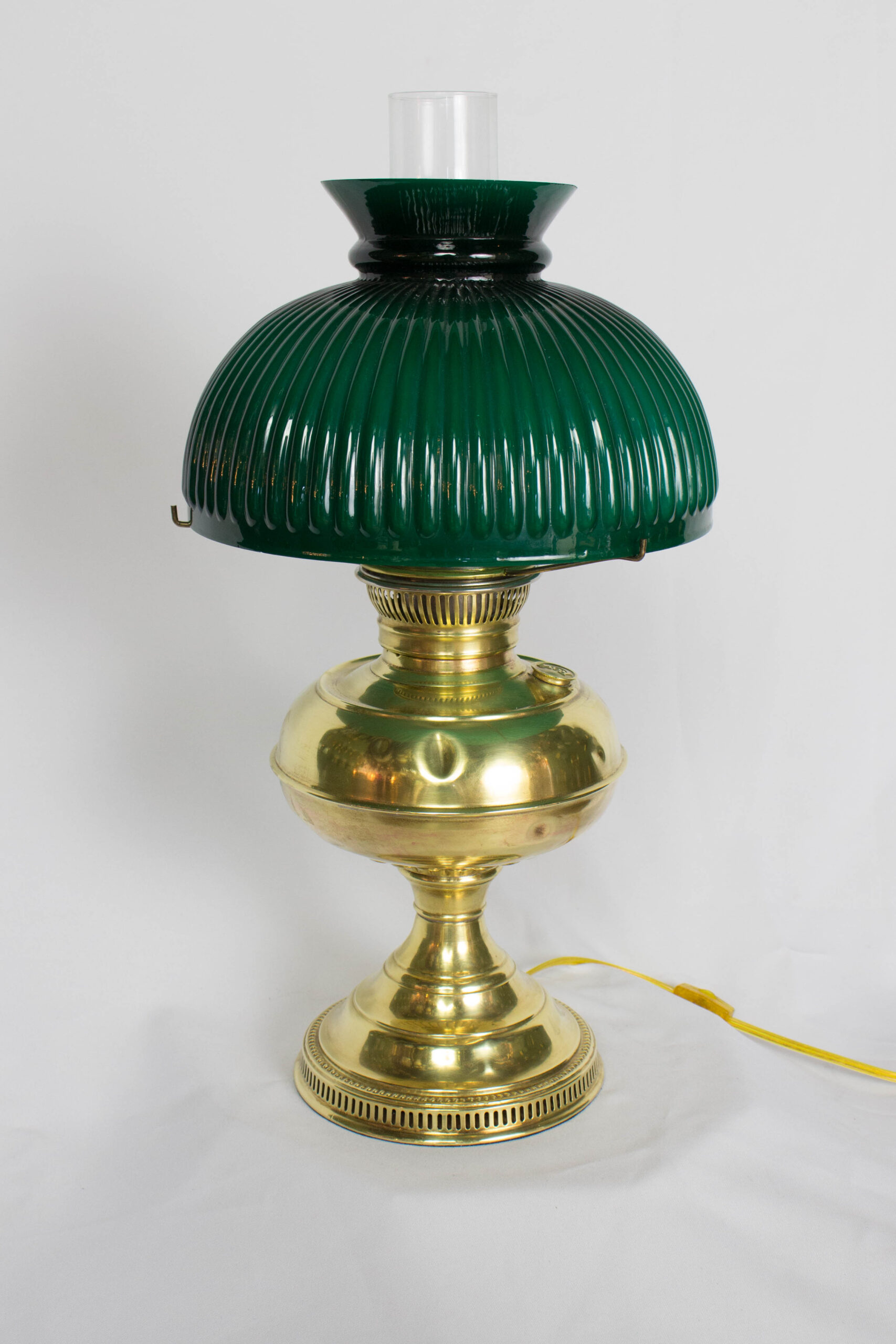 SOLD Brass Rayo Oil Student Lamp, Electrified. Appleton Antique Lighting